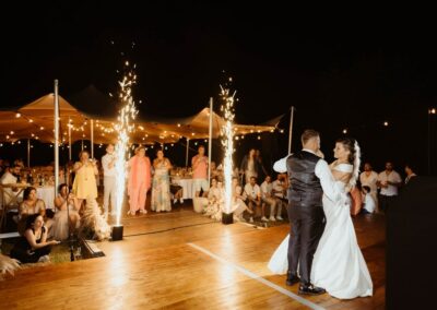 Ouverture de bal avec jets de scène pour un mariage en Haute-Vienne